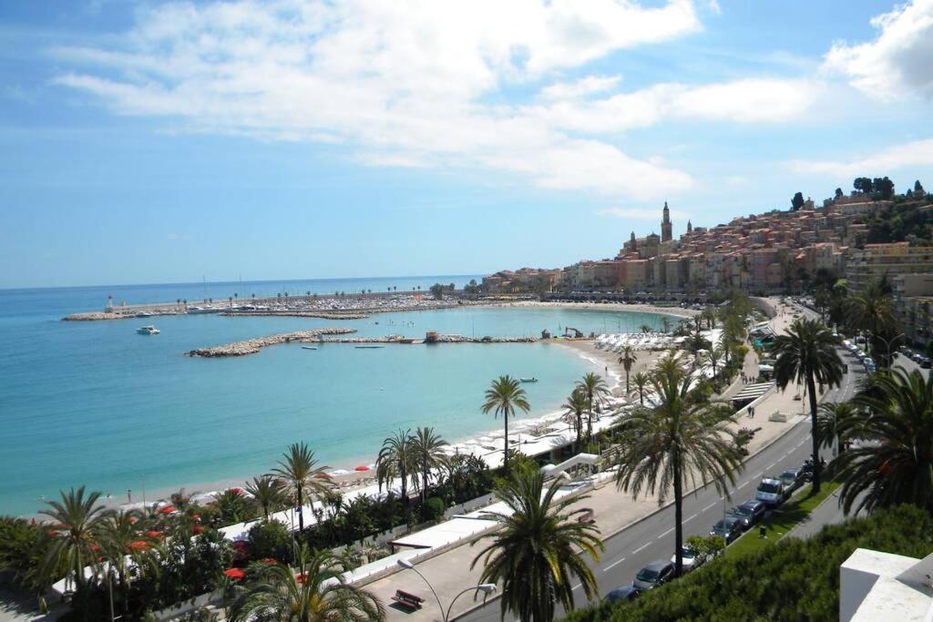 app Le Rocazur avec piscine et parking en bord de mer à 500M du centre ville Menton Exterior foto
